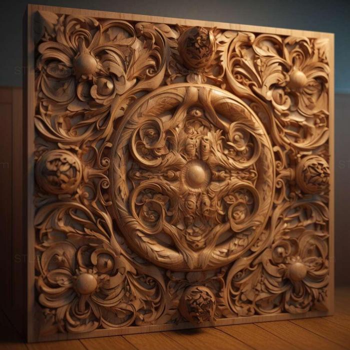 Patterns and decorations (stl centered 1, PATTERN_1425) 3D models for cnc